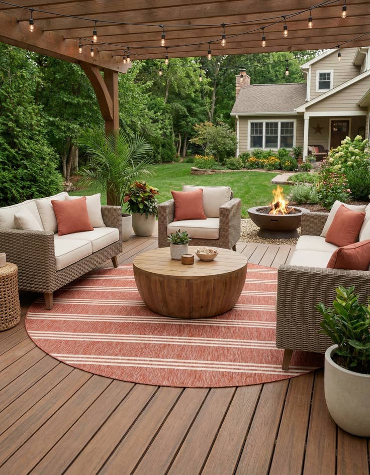 Detail image of 10' 8 x 10' 8 Easy-Clean Jill Zarin Anguilla Indoor / Outdoor Round Rug