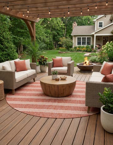 10' 8 x 10' 8 Easy-Clean Jill Zarin Anguilla Indoor / Outdoor Round Rug