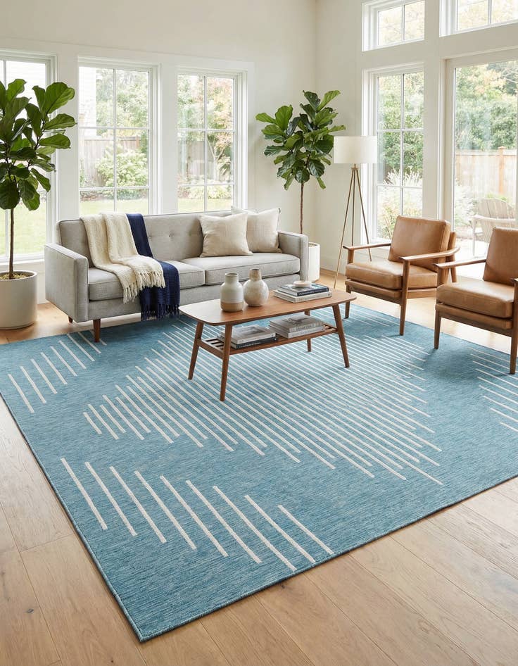 Detail image of 10' 8 x 10' 8 Easy-Clean Modern Indoor / Outdoor Square Rug