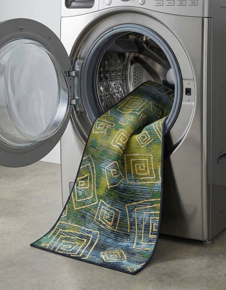 Detail image of 2' x 6'  Washable Modern Indoor / Outdoor Runner Rug