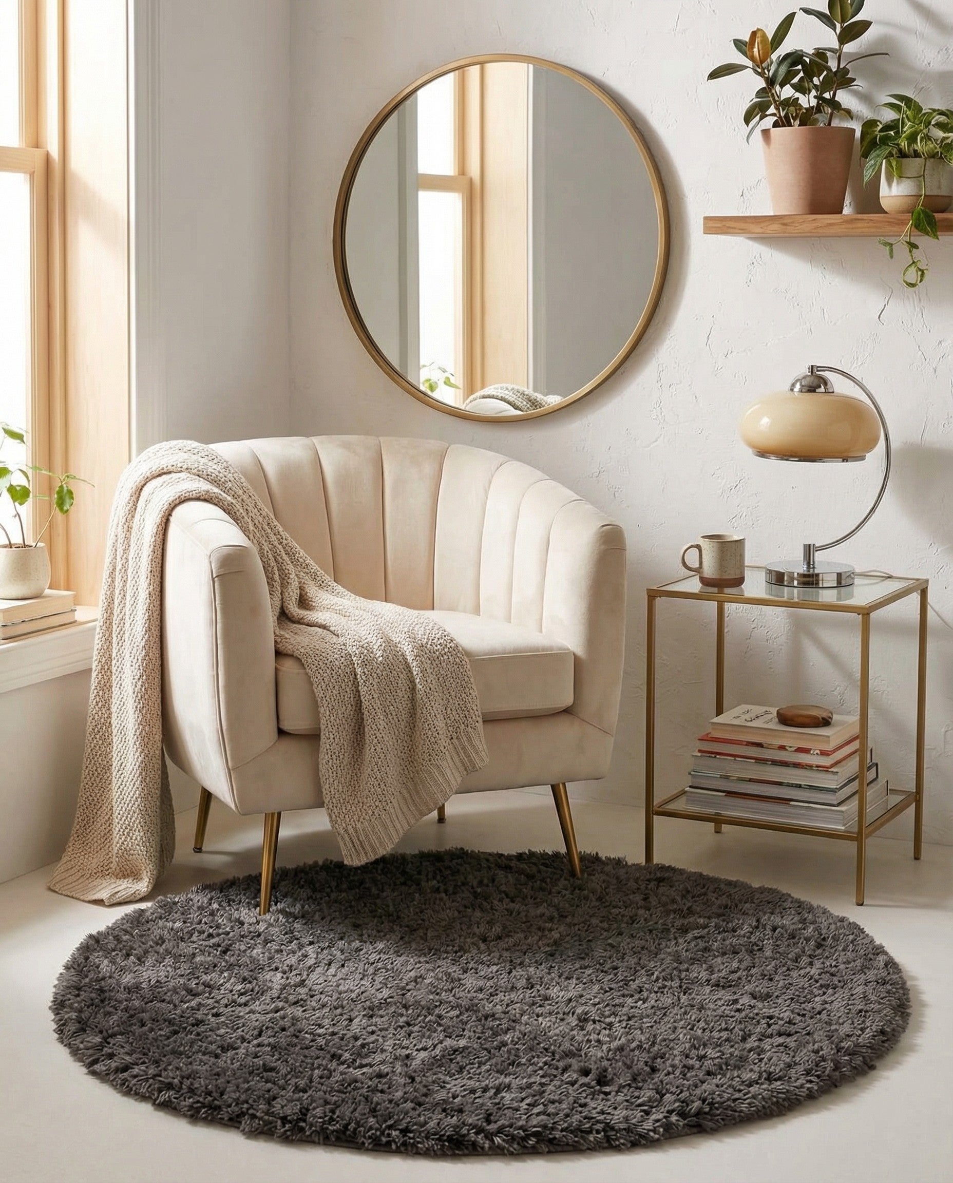  3' 3 x 3' 3 Marilyn Monroe&trade; Shag Round Rug