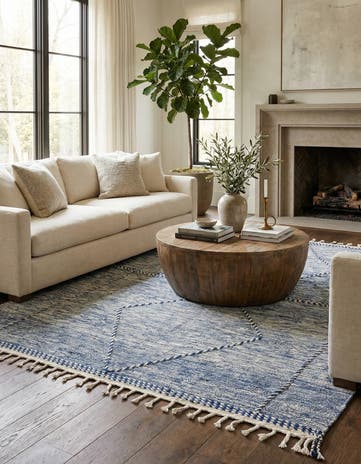 6' 7 x 9' 7 Hand Knotted Moroccan Wool Rug