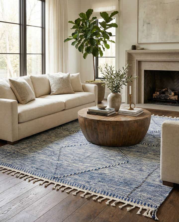 6' 7 x 9' 7 Hand Knotted Moroccan Wool Rug