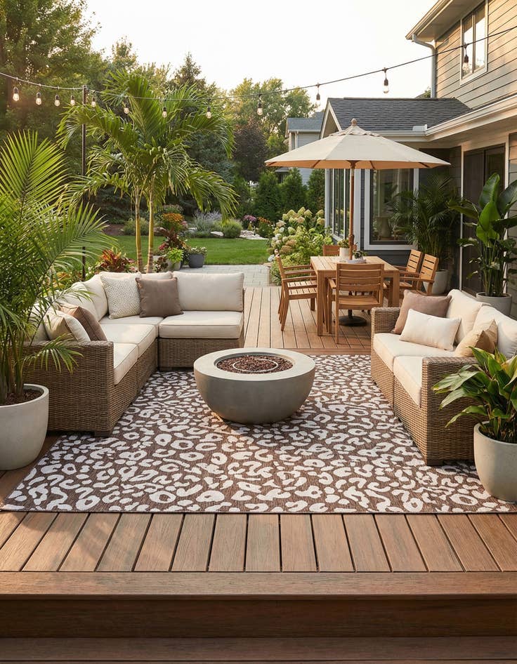 Detail image of  13' x 13'  Washable Safari Indoor / Outdoor Square Rug