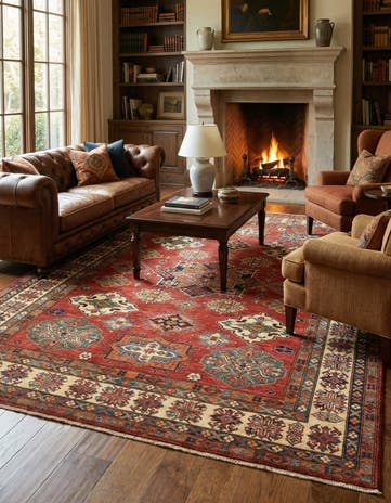 6' 1 x 8' 7 Hand Knotted Kazak Oriental Rug