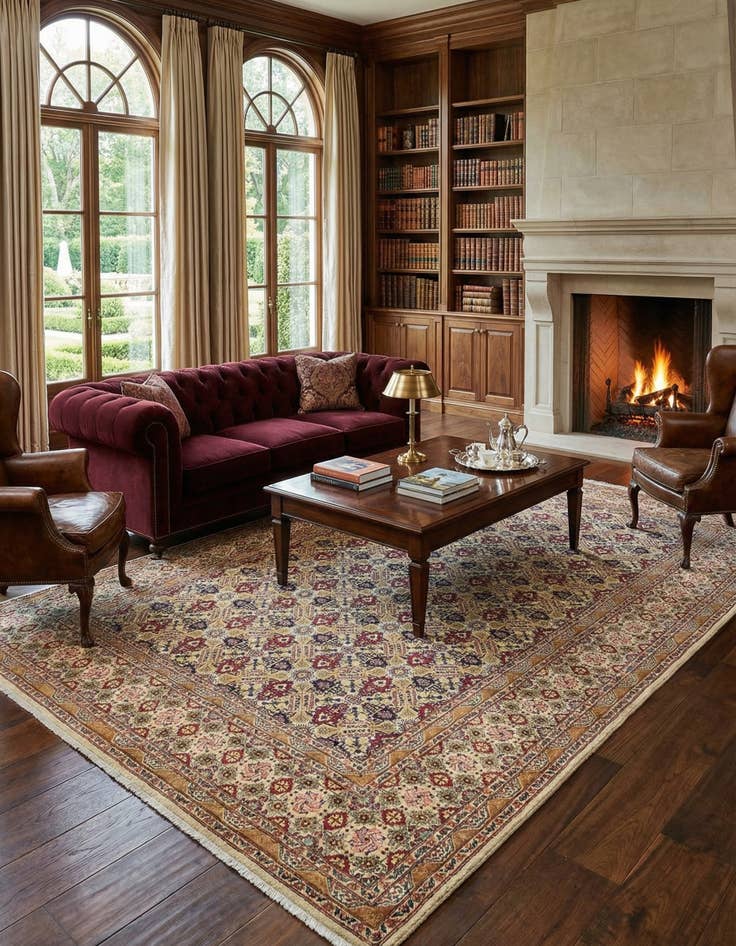 Detail image of  7' x 10' 9  Hand Knotted Tabriz Persian Rug