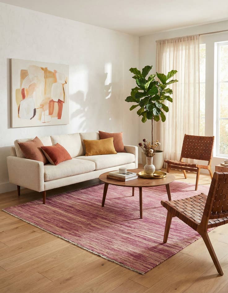 Detail image of 5' 2 x 6' 7  Hand Woven Kilim Modern Wool Rug