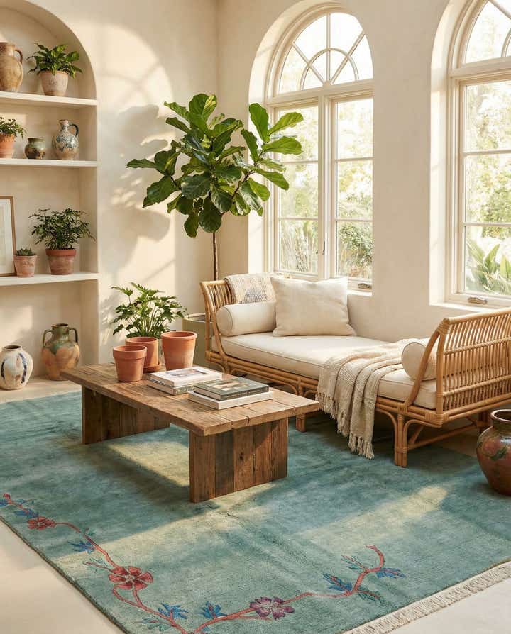 6' 8 x 9' 7 Hand Knotted Tibet Wool Rug