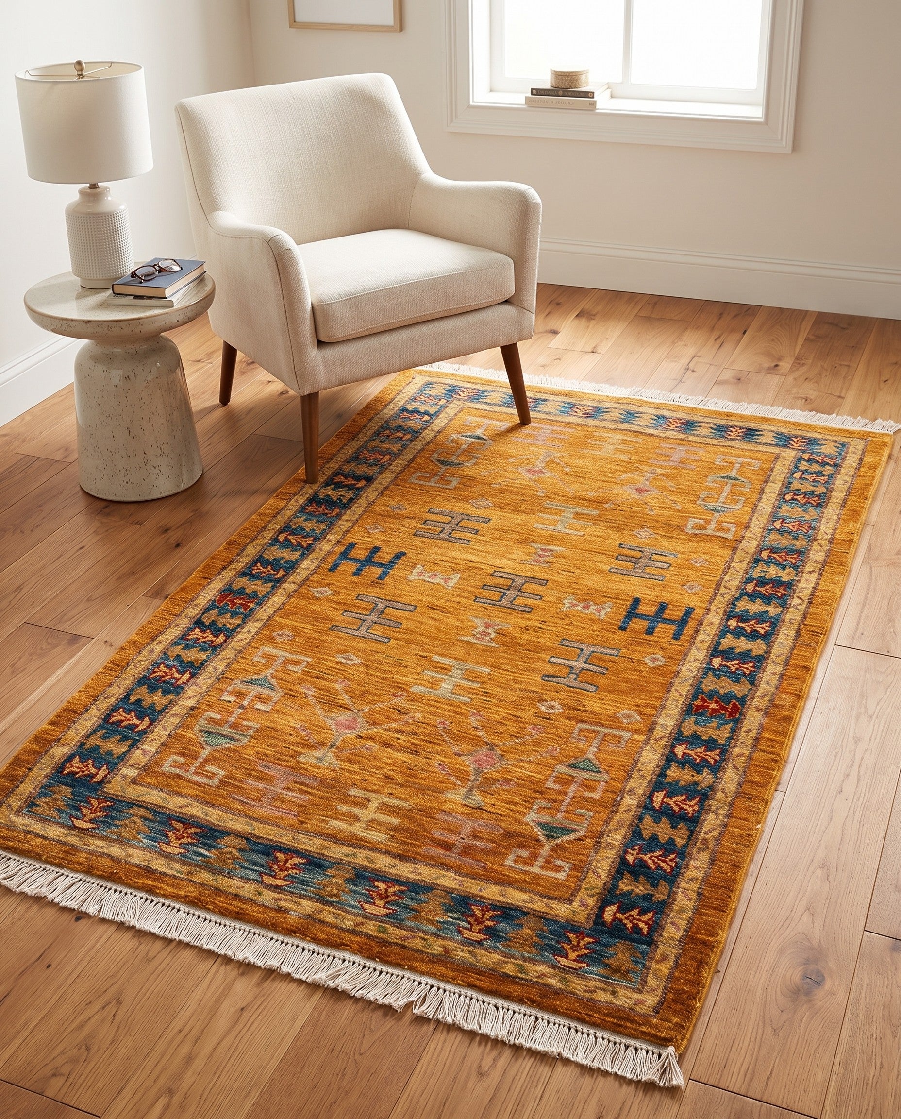 3' 2 x 5' 7 Hand Knotted Ziegler Wool Rug