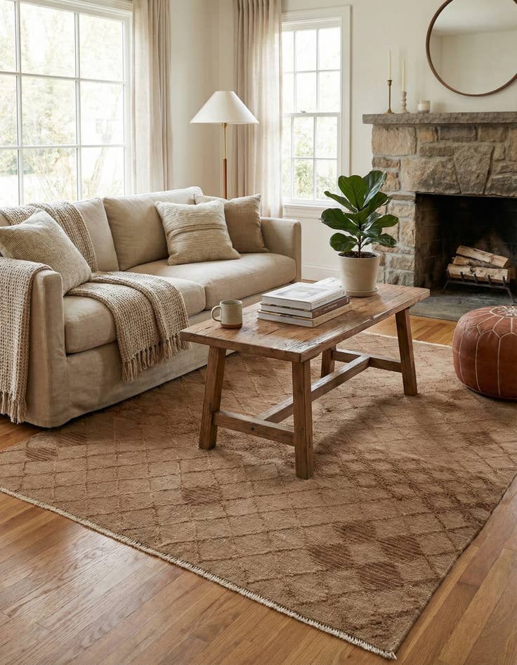 Detail image of 5' 6 x 7' 7 Hand Knotted Moroccan Wool Rug