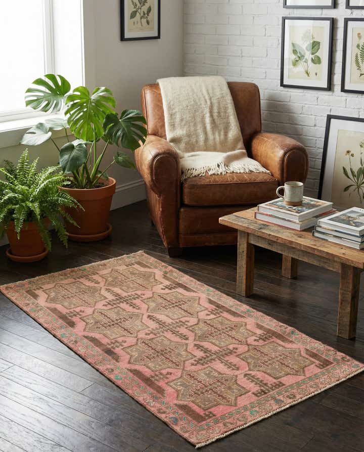 3' 5 x 6' 2 Hand Knotted Ultra Vintage Persian Wool Rug