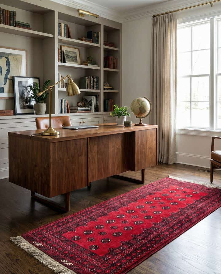 3' 4 x 6' 5 Hand Knotted Afghan Akhche Wool Rug