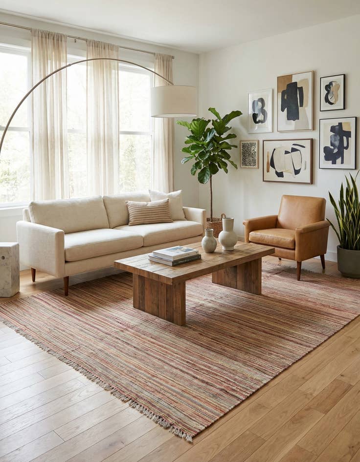 Detail image of 5' 8 x 7' 10  Hand Woven Kilim Modern Wool Rug