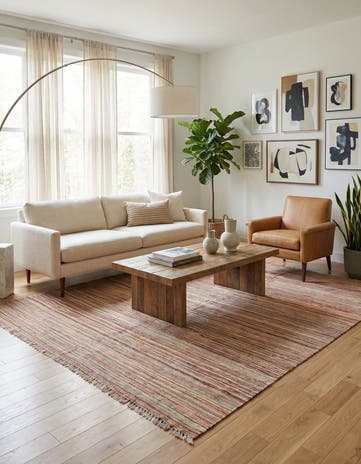 5' 8 x 7' 10 Hand Woven Kilim Modern Wool Rug