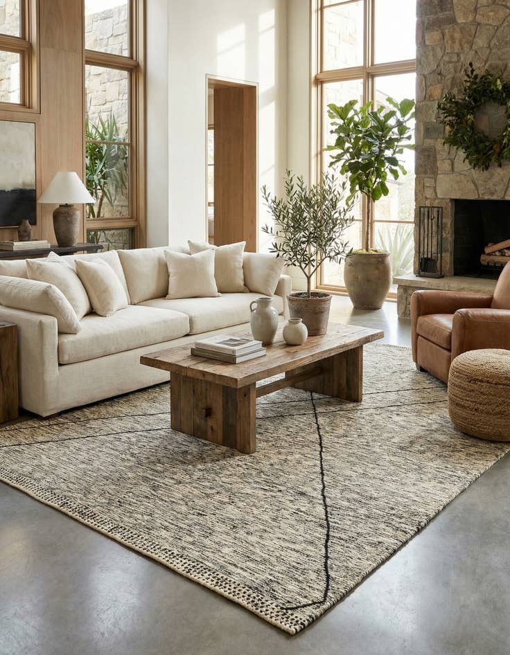 Detail image of 9' 1 x 13' 3  Hand Knotted Moroccan Wool Rug