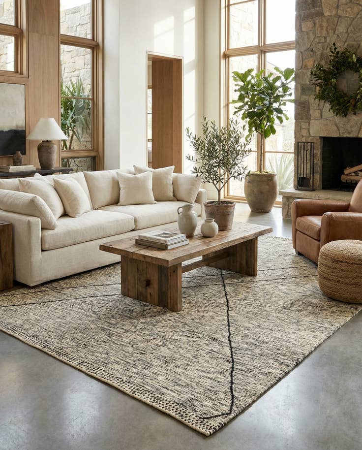 Detail image of 9' 1 x 13' 3 Hand Knotted Moroccan Wool Rug