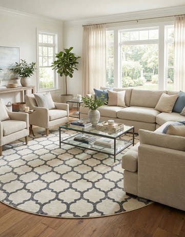 12' 2 x 12' 2 Lattice Round Rug