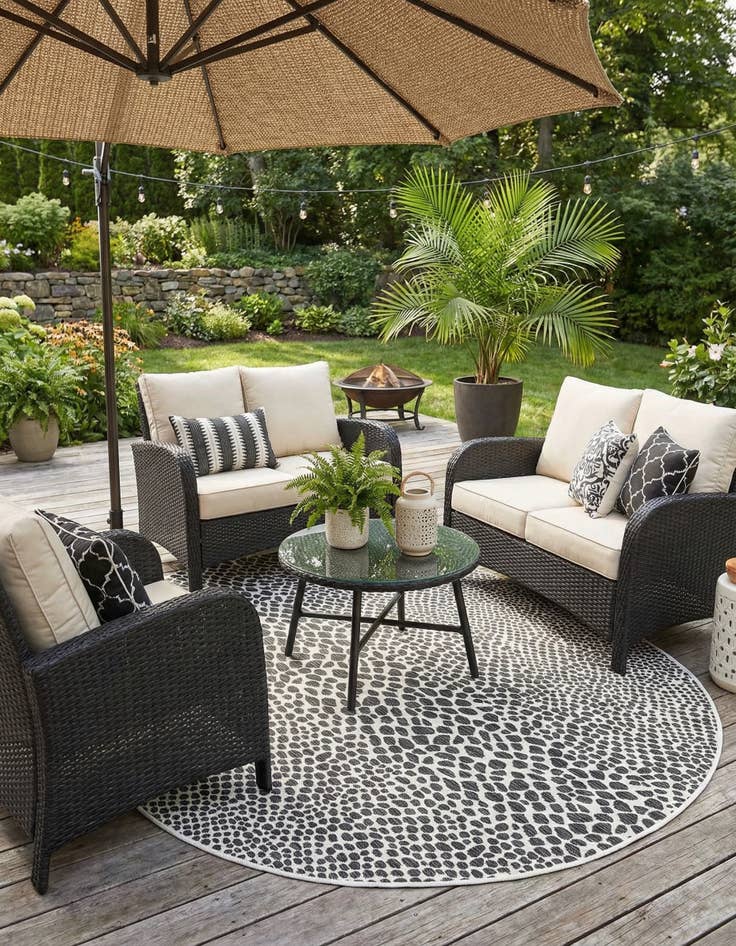 Detail image of 7' 10 x 10' Easy-Clean Jill Zarin Cape Town Indoor / Outdoor Oval Rug