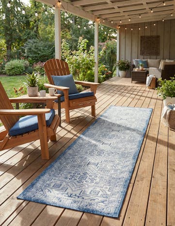 2' 7 x 12' Easy-Clean Aztec Indoor / Outdoor Runner Rug