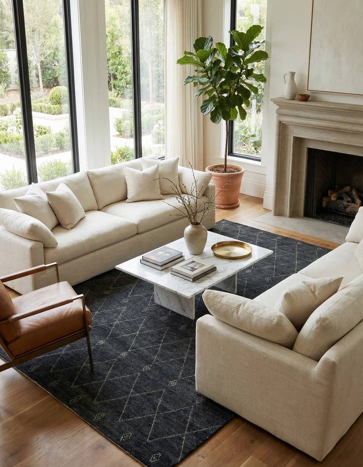 Detail image of 9' 4 x 12' 5 Hand Knotted Darya Wool Rug