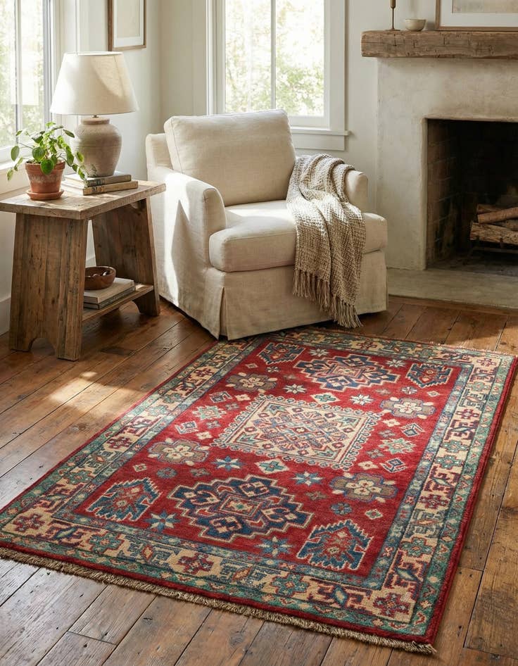 Detail image of 2' 8 x 4' 3  Hand Knotted Kazak Rug