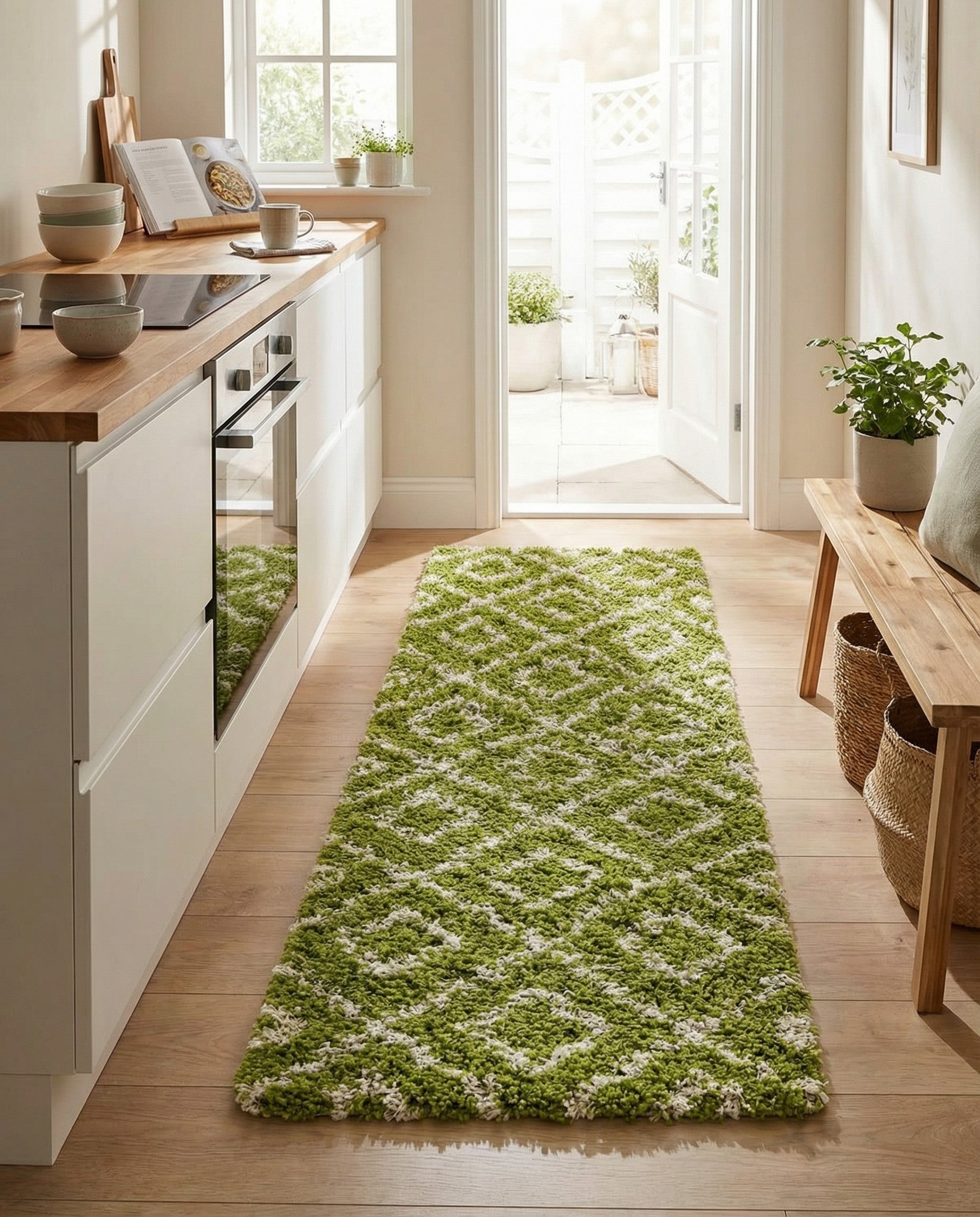  2' x 5' Lattice Shag Runner Rug