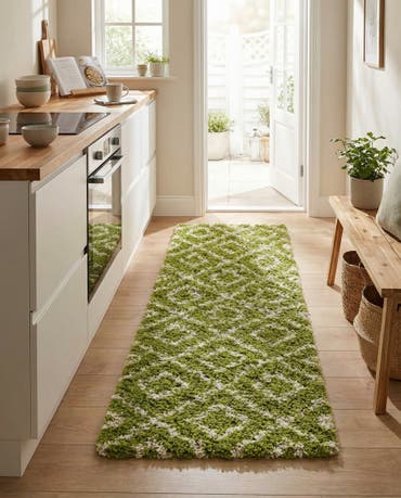  2' x 5' Lattice Shag Runner Rug