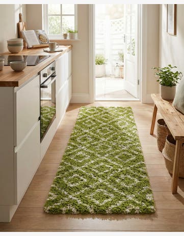 2' x 5' Lattice Shag Runner Rug