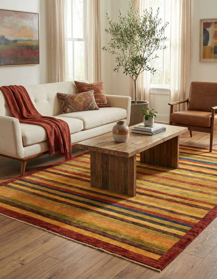 Detail image of 5' x 6' 5  Hand Knotted Modern Ziegler Rug