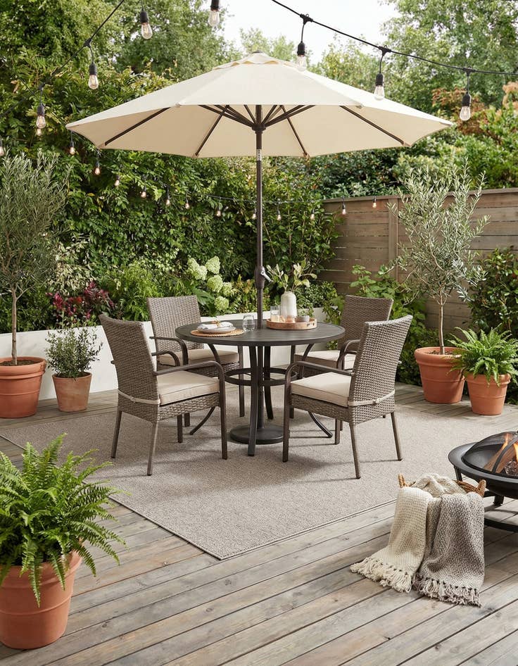 Detail image of  7' 10 x 7' 10  Washable Solid Indoor / Outdoor Square Rug