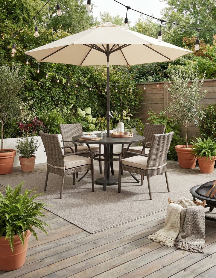 7' 10 x 7' 10 Easy-Clean Solid Indoor / Outdoor ...