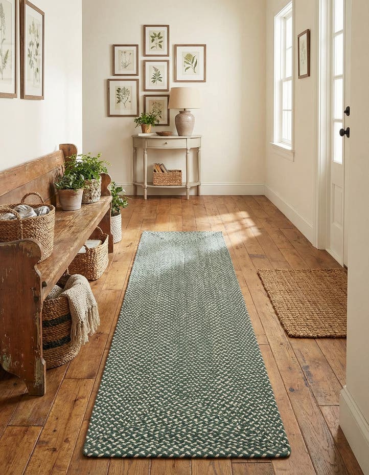 2' x 8' Handmade Tweed Braided Jute Runn...
