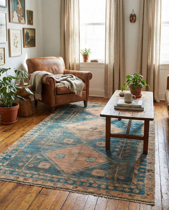 4' 1 x 7' Hand Knotted Ultra Vintage Persian Wool Rug