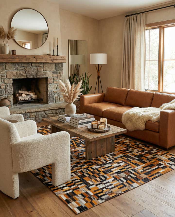 5' x 7' 11 Cowhide - Patchwork Rug