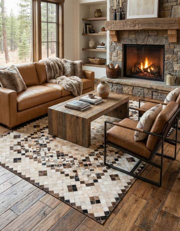 5' x 7' 10 Cowhide Stocks Rug
