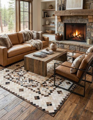 5' x 7' 10 Cowhide Stocks Rug