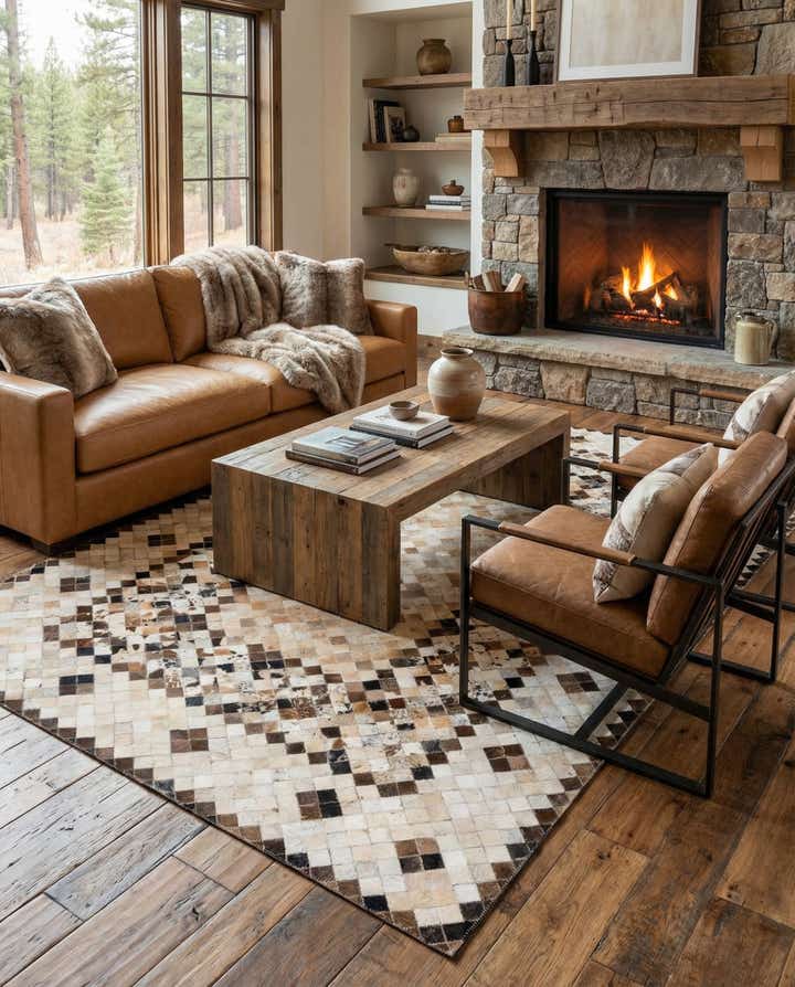 5' x 7' 10 Cowhide Stocks Rug