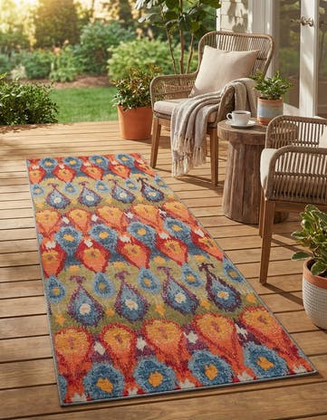 2' 7 x 9' Easy-Clean Modern Indoor / Outdoor Runner Rug