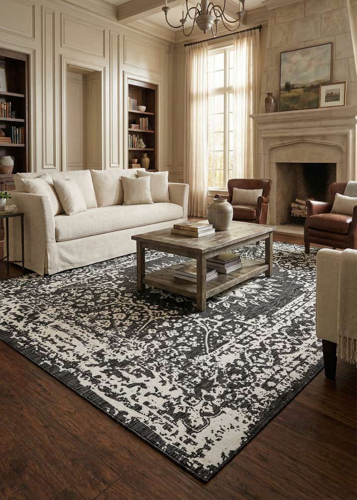 10' x 14' Easy-Clean Traditional Indoor / Outdoor Rug
