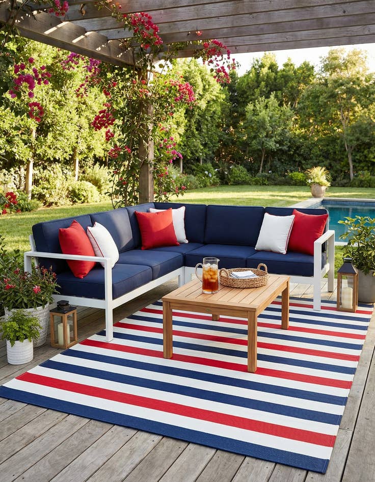 Detail image of 7' 10 x 10'  Washable Vista Breeze Indoor / Outdoor Rug