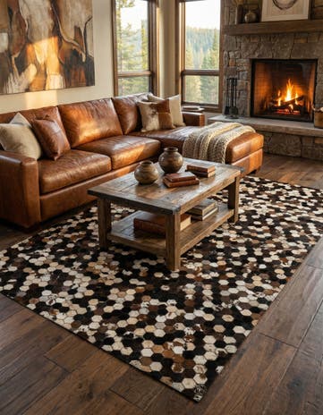 5' 2 x 8' Cowhide - Patchwork Rug