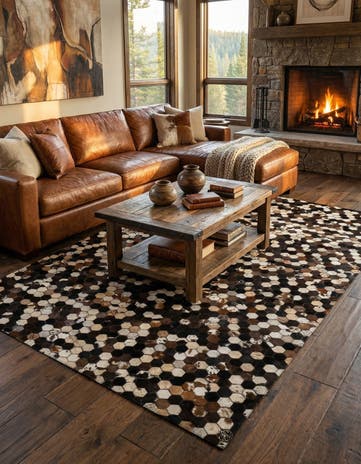 5' 2 x 8' Cowhide - Patchwork Rug