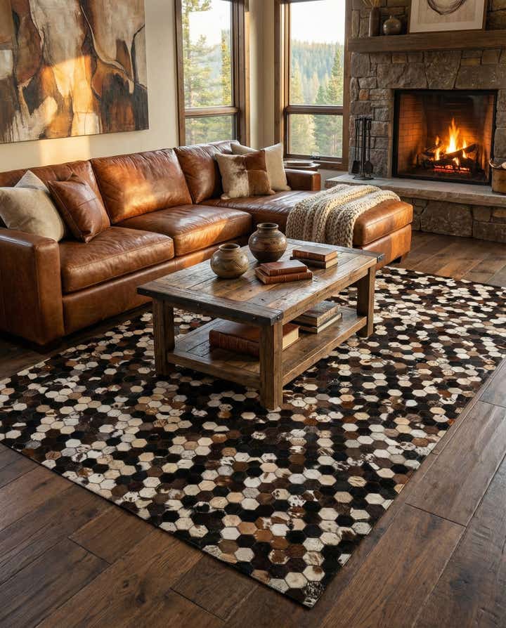 5' 2 x 8' Cowhide - Patchwork Rug