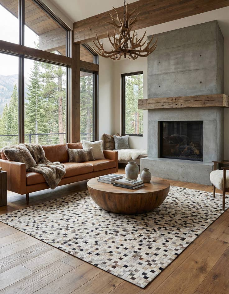 Detail image of 8' x 10' Cowhide Stocks Rug