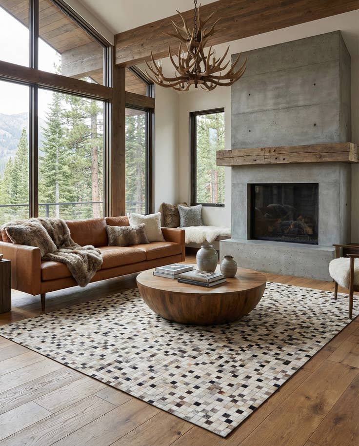 Detail image of 8' x 10' Cowhide Stocks Rug