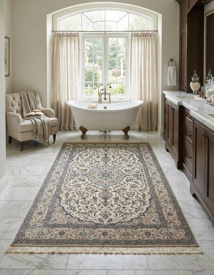 Detail image of 4' 11 x 8' 3  Hand Knotted Nain Rug