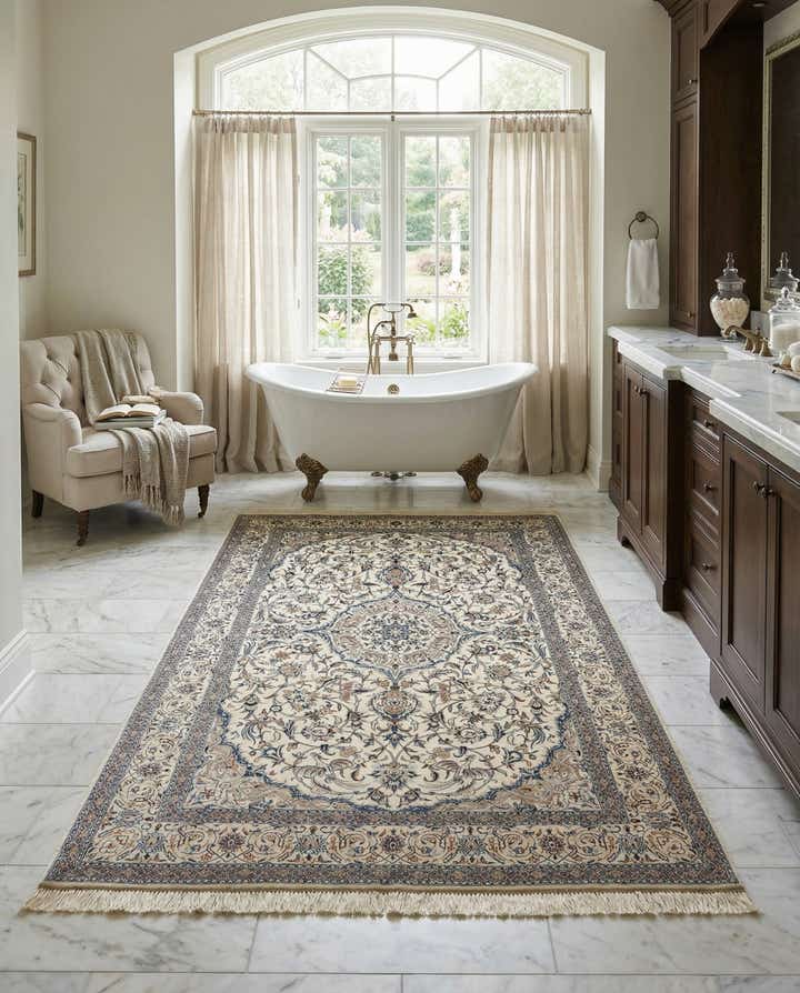 4' 11 x 8' 3 Hand Knotted Nain Rug