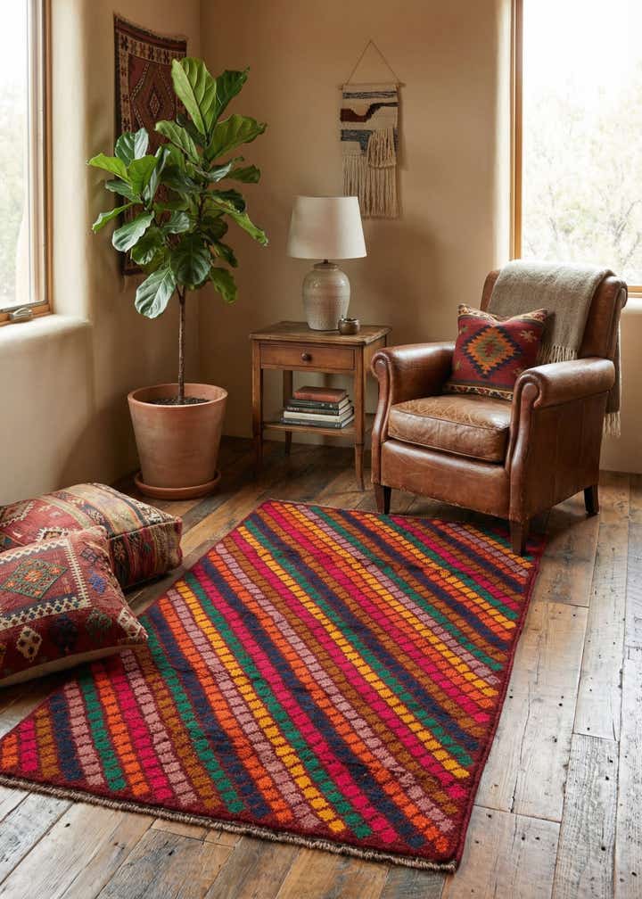 3' x 4' 6 Hand Knotted Balouch Wool Rug