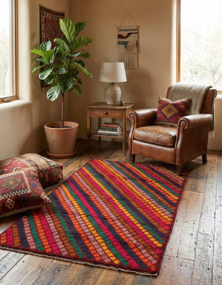 Detail image of 3' x 4' 6 Hand Knotted Balouch Wool Rug