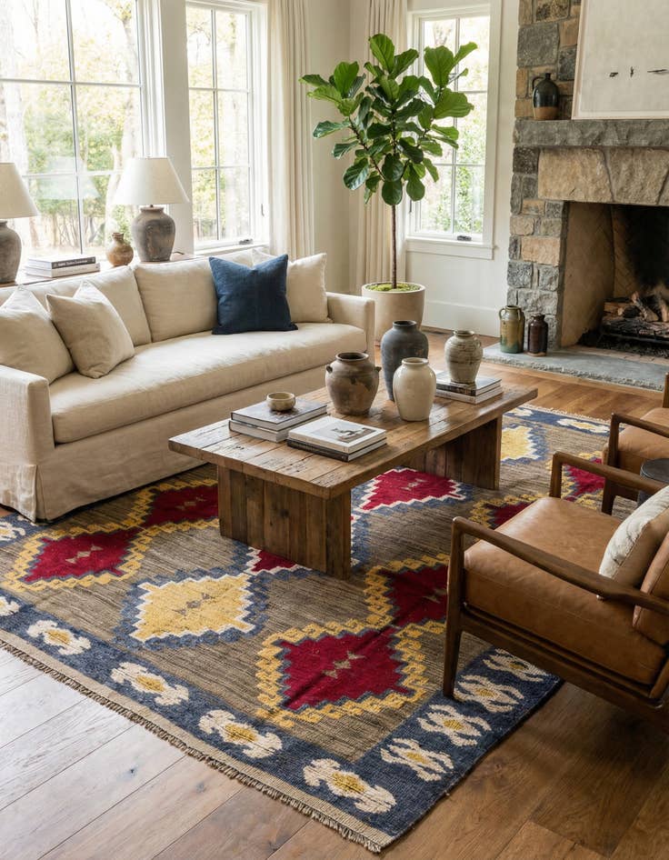 Detail image of 8' 4 x 10' 2  Hand Knotted Darya Wool Rug